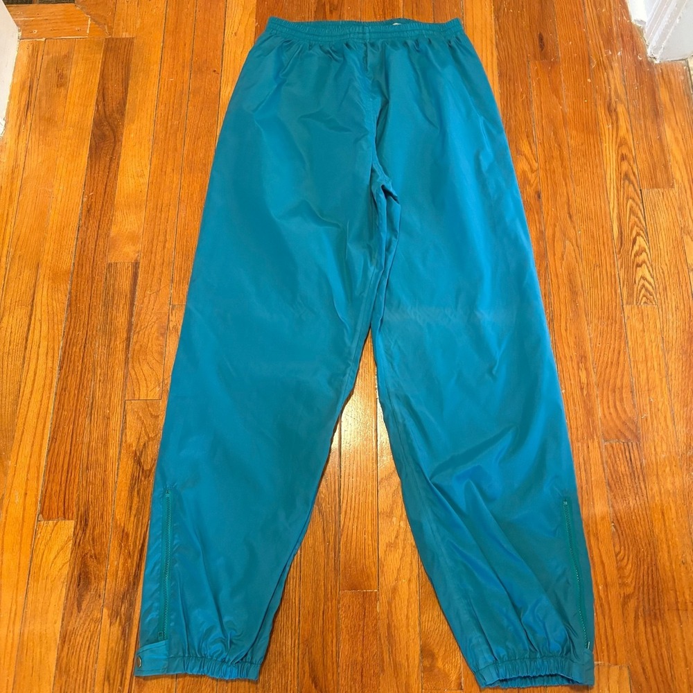 L.L Bean Womens Large Teal Green Rain Pants Lined Waterproof Shell Hiking